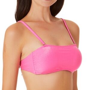 California Waves Swim sz M Medium Juniors Bandeau Sparkly Pink straps